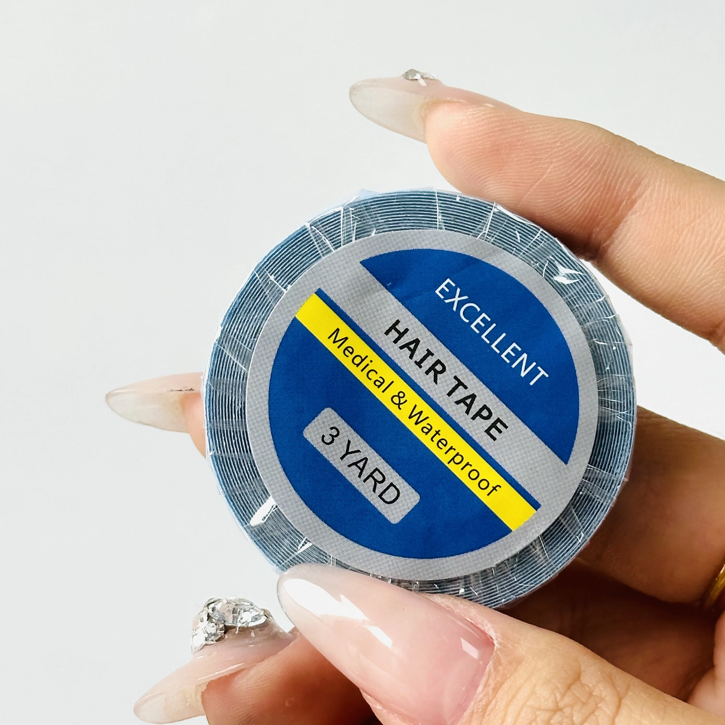 2 рулона синей ленты, прочная клейкая двухсторонняя система замены ленты для наращивания человеческих волос, кружевные парики, парик 0,8 см