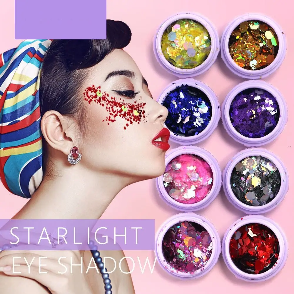 Langdurige Starlight Oogschaduw Multi-Functionele Waterdichte Laser Pailletten Flash Poeder Shimmer Sparkle Face Glitter