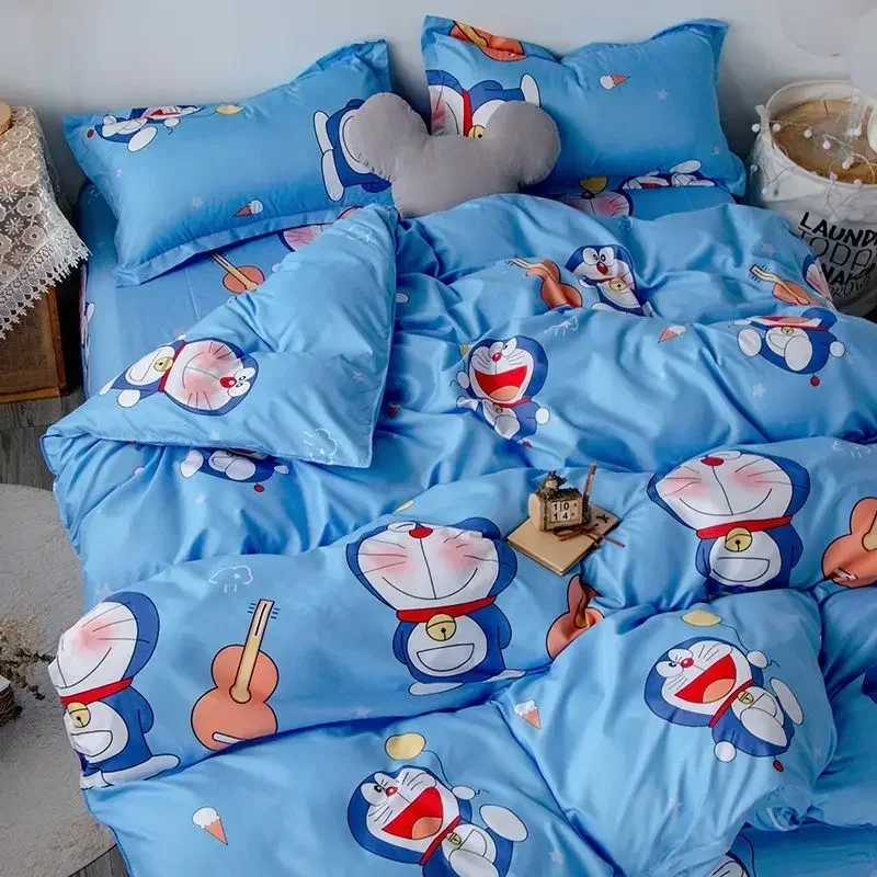 

Doraemon Bedding Set Duvet Cover Pillowcase cartoon cute Students Sheets boy girl cartoon dormitory bedsheet bedding bag quilt