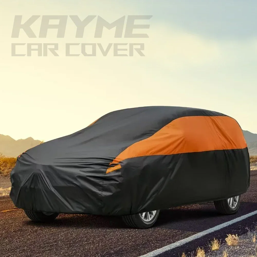 Kayme Waterproof Car Cover Universal Fit for Sedan SUV Hatchback MPV Wagon - All Weather Sun UV Rain Dust Snow Protection