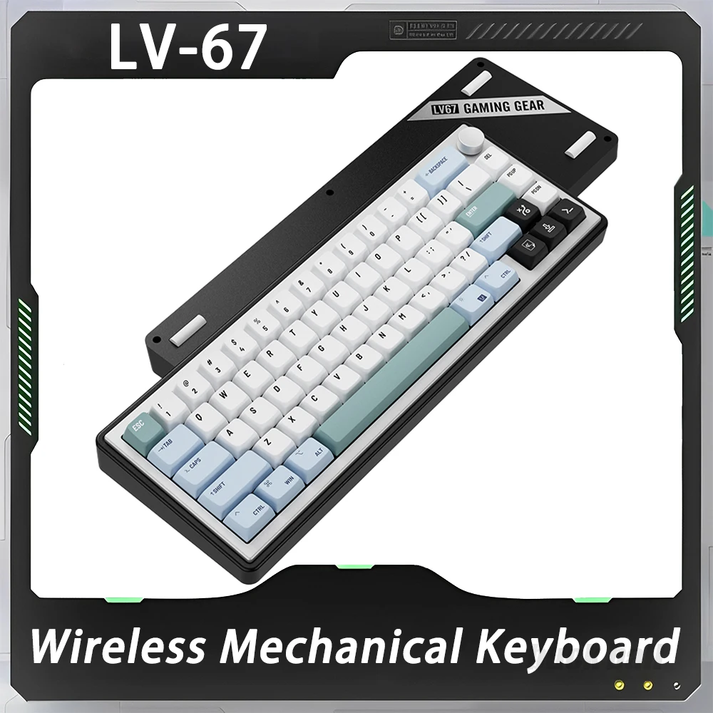 

1Stplayer LV67 Mechanical Keyboard Gasket Multifunctional Knob Gaming Keyboard Aluminum Kits Hot Swap 66 Keys RGB Pc Gamer Gift