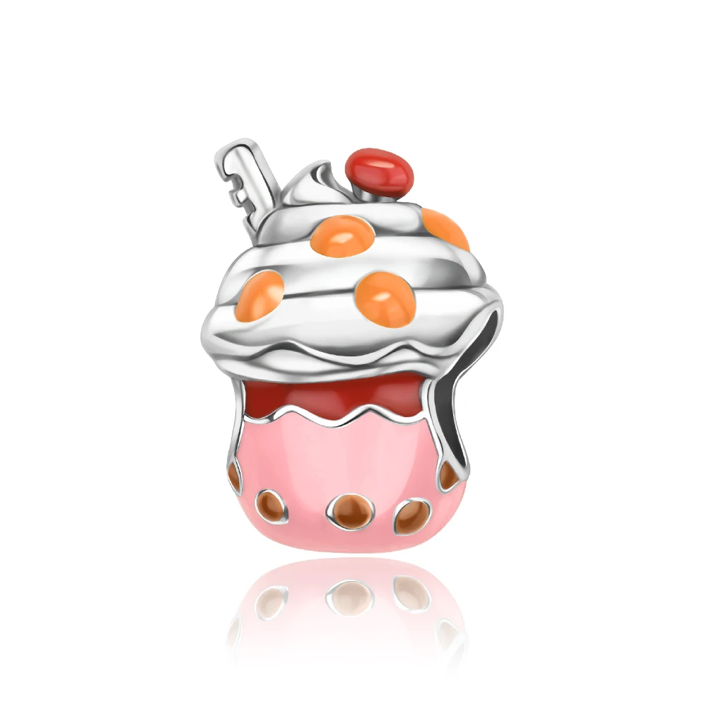 

Ahthen 925 Sterling Silver Hot Sale Beads Ice Cream Dangle Charm fit Snake Chain Bracelets Necklaces for Women Jewelry Making