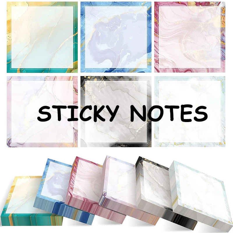 6 Pack Cute Cartoon Sticky Notes Self-Stick Notes Pads Easy Post Notes For Office School to Do List Notepads Adhesive Message