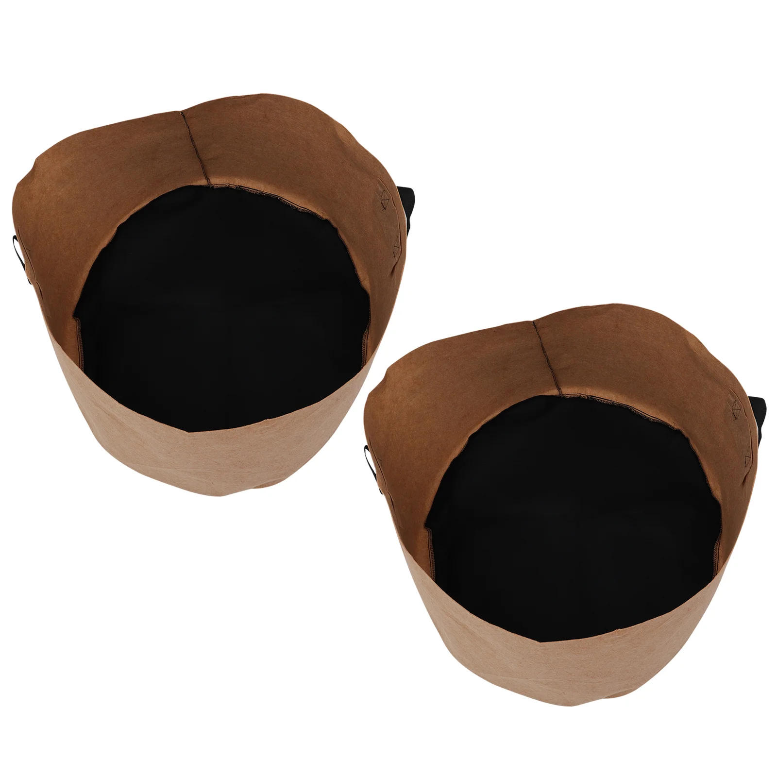 

2 Pcs Grow Bag Garden Plant Containers Durable Planters Breathable Growing Bags Pouch Khaki Non-woven Planting