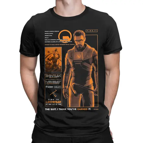 Imagen 2 del producto Camiseta Half Life Horror, Tops de algodón para hombre, moda, cuello redondo, manga corta