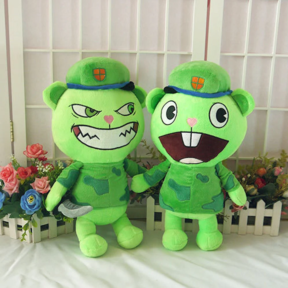 HTF Happy Tree Friends Anime Happy Tree Friends Soldier Fliqpy Plush Toys Dolls Military Flipy Doll Plush Toy for Kids Gift