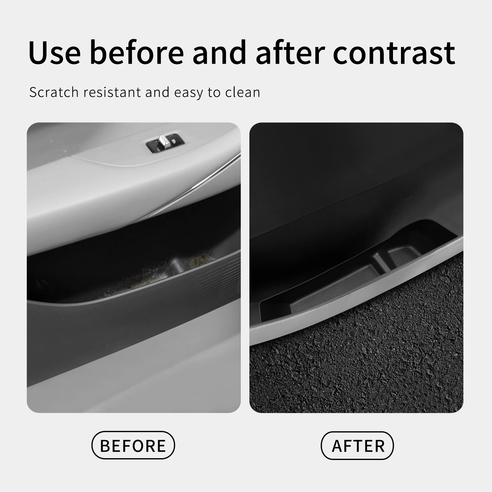 Für Geely Galaxy E5 2024-2026: Auto-Türseiten-Aufbewahrungsbox, Auto-Zubehör, TPE-Vordertürschlitz-Organizer, schmutzabweisende Ablage – Detail 5