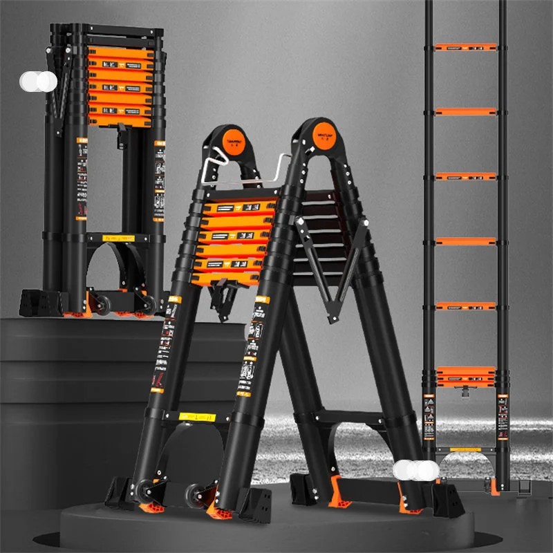 Aluminum Alloy Telescopic Ladder Step Ladders Home Thickened Folding Ladder Portable Multifunction Lifting Engineering Stairs