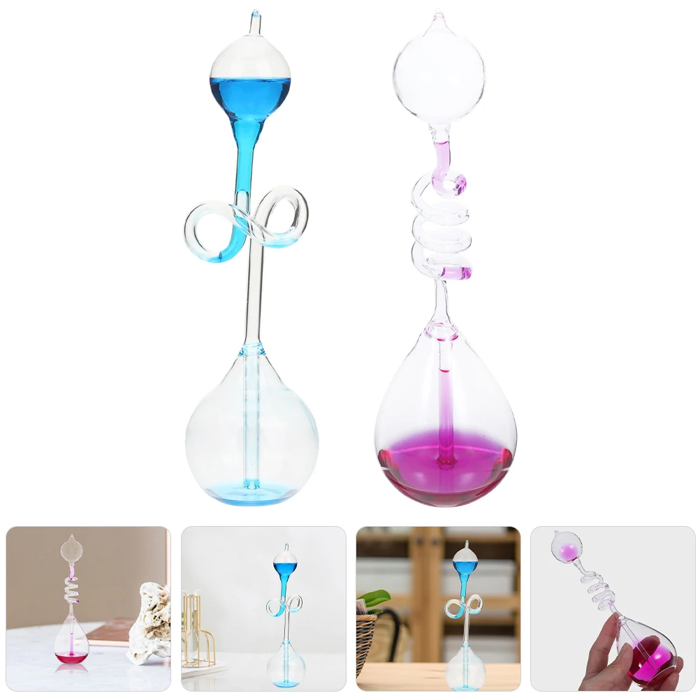 

2pcs Temperature-Sensitive Hourglass Decorative Liquid Experiment Tool Educational Hand Boiler Liquid Motion