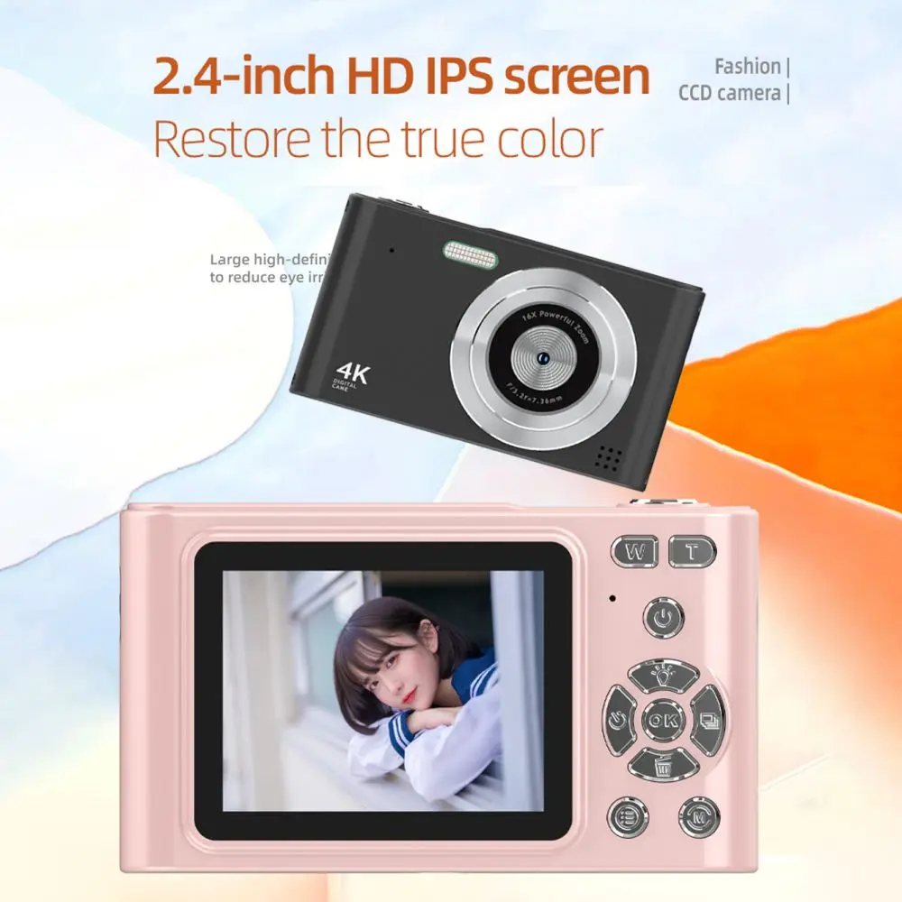 Digital Camera HD 1080P Rechargeable Cameras 16x Zoom Compact Camera with 32GB Memory Card for Kids Beginner Photography Photo