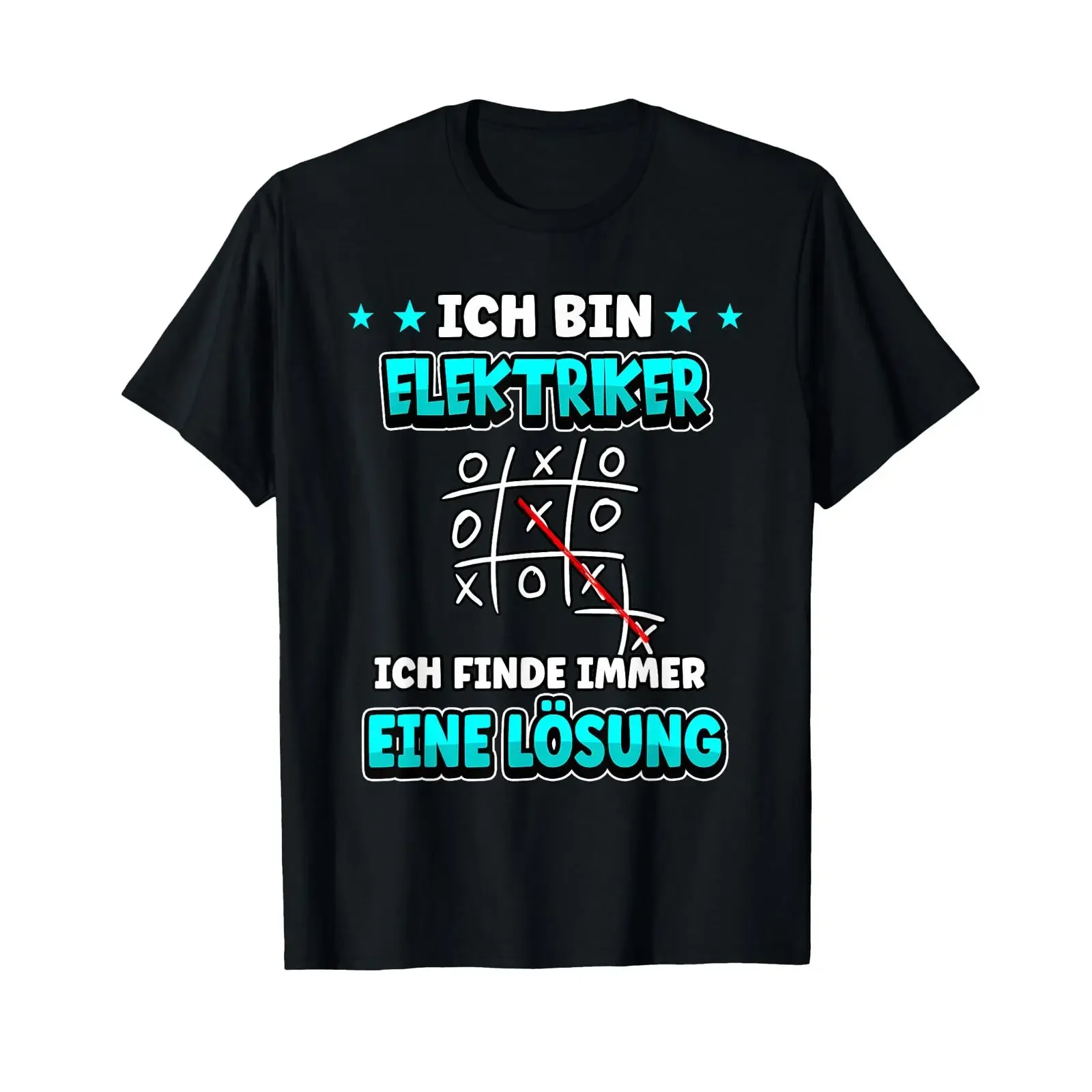 Funny Electrician Tic Tac Toe Slogan T Shirt I'm An Always Find A Solution For Electrical Engineer Worker Black vintage Washed
