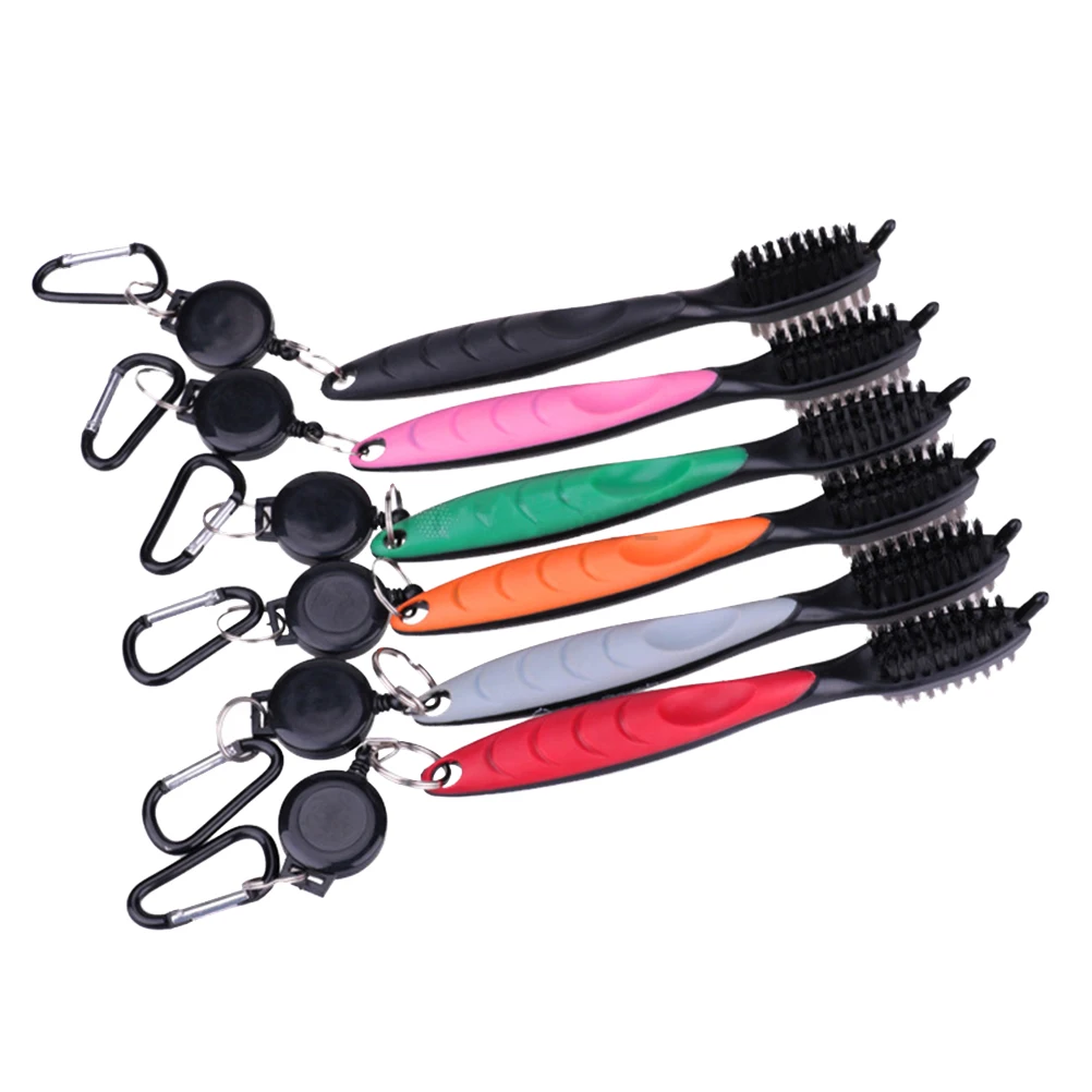 

Groove Cleaner Two Sided Bristle Brush Kit Keychain Durable Plastic Handle Ergonomic Grip Heavy Duty Golf Club Shoe Spike
