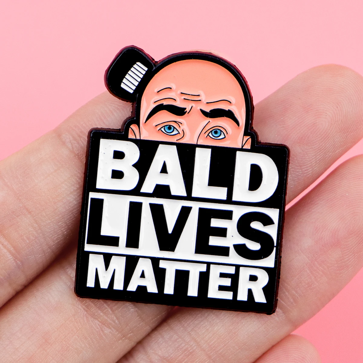 مضحك أصلع المينا دبوس خمر بروش الصنوبر التلبيب شارة بدبابيس على ظهره الملابس والاكسسوارات مجوهرات الأزياء هدية عيد الآباء #5