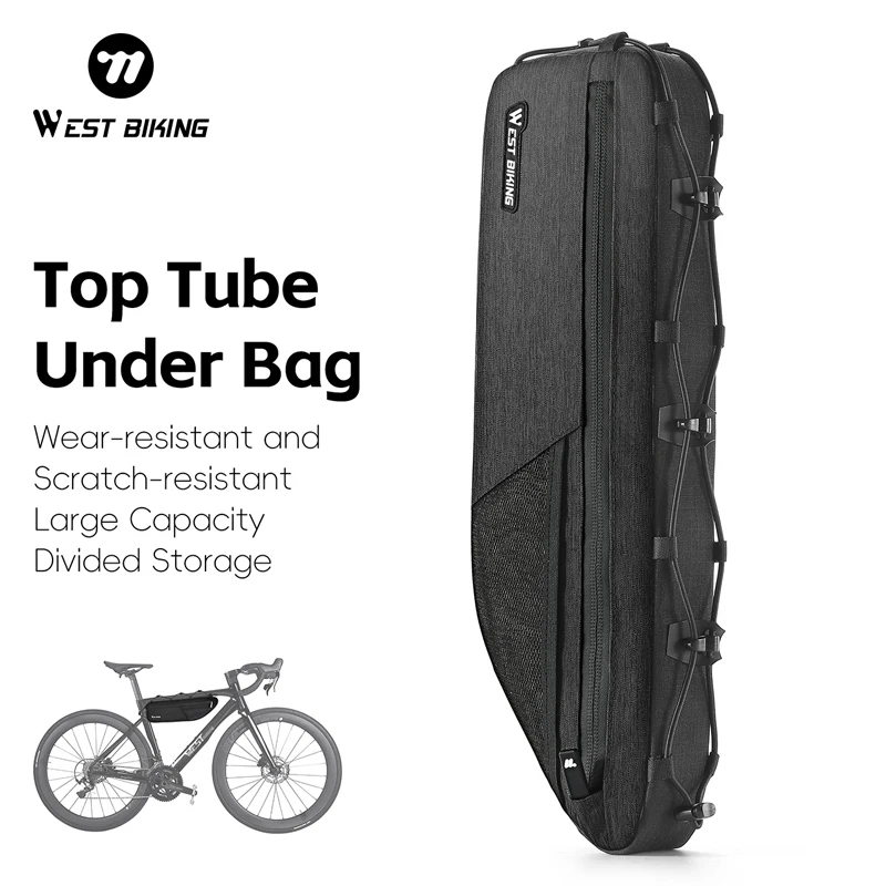 

Bike Top Tube Bag Large Capacity Waterproof Polyester MTB Road 1.6L Cycling Tool Storage Bag Reflective Chemical-Free
