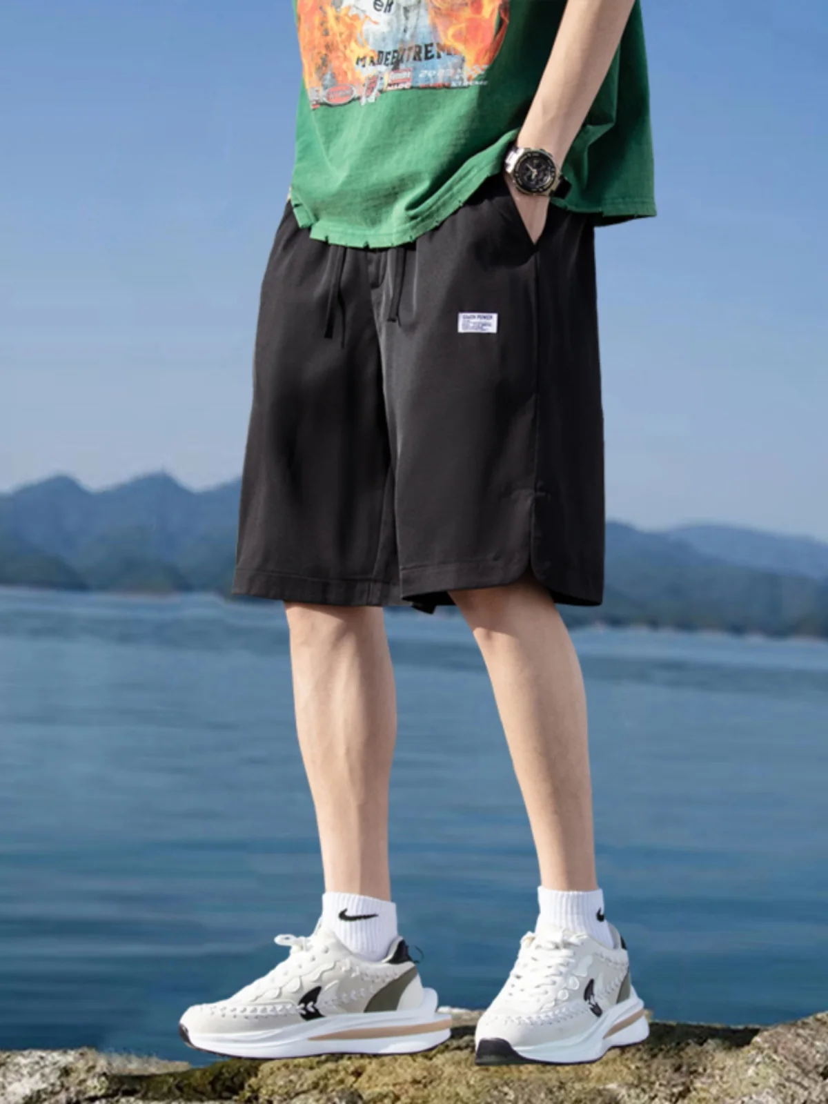 

Ice Silk Men's orts Summer Thin Loose Five-Point Casual Loose Straight Leg Pants Comfortable Breathable Cool Feeling orts