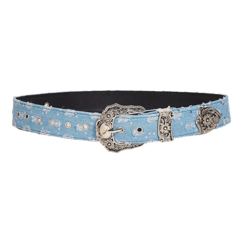X7XB Distressed Jeans Waist Belt Adjust Size Waist Belt for Women Jeans Skirt Coat