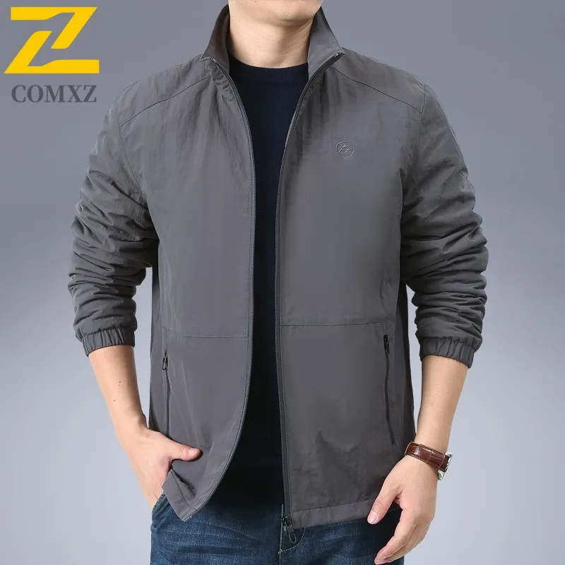 COMXZ 2025 Mens Fleece Lined Winter Coat Thickened Warm Jacket Middle Age Dad Outerwear Plus Size Casual Padded Parka