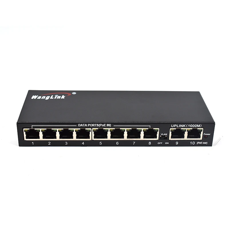 

10 Port Fast Ethernet Switch Reverse Poe Switch 8 Port 100Mbps with Gigabits 2 Uplink Port 24V-48V Poe IN PoE Out RPOE Switch