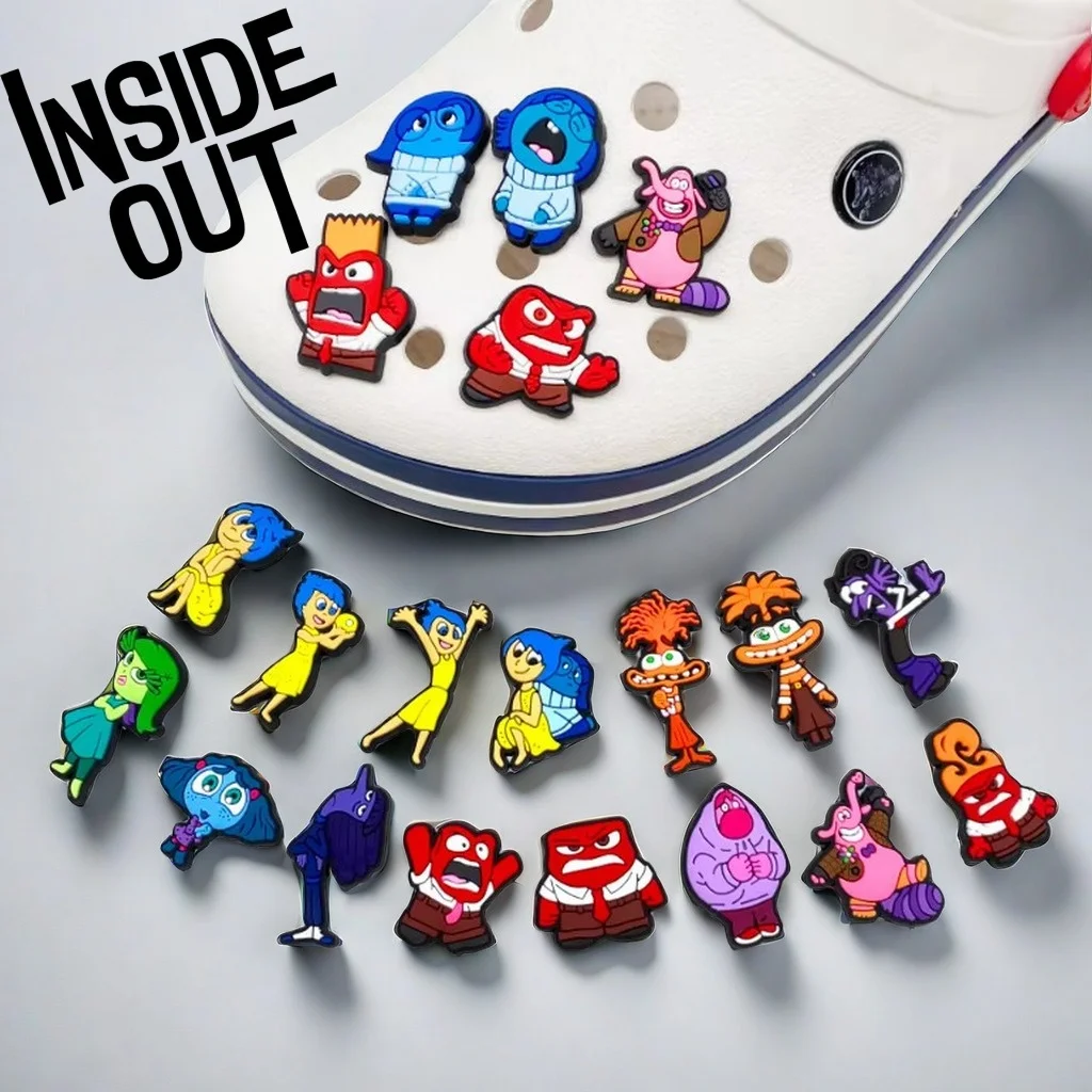 

2024 New Inside Out 2 Cute Cartoon Shoe Charms For Clog Shoes Slides Sandals Cool Accessories For Party And Birthday Gifts