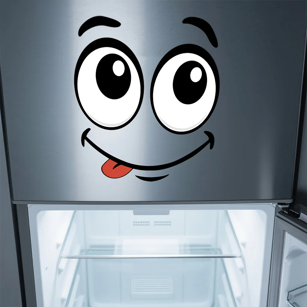 4 ملصقات كرتونية ذاتية اللصق من مادة PVC، ملصقات تعبيرات الهالوين المضحكة، ديكور منزلي لامع، ديكور حفلات عيد الميلاد، مناسبة للثلاجات، علب القمامة، وغرف النوم، يمكن استخدامها في الداخل والخارج