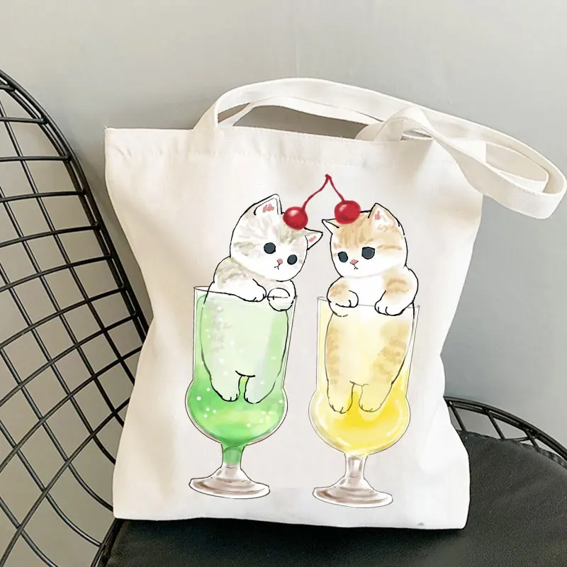 Cute Printed Shoping Bag Harajuku Kawaii Y2k Women\'s Shopping Designer Handbags Shopper Anime Tote Bag Foldable Shopping Bag