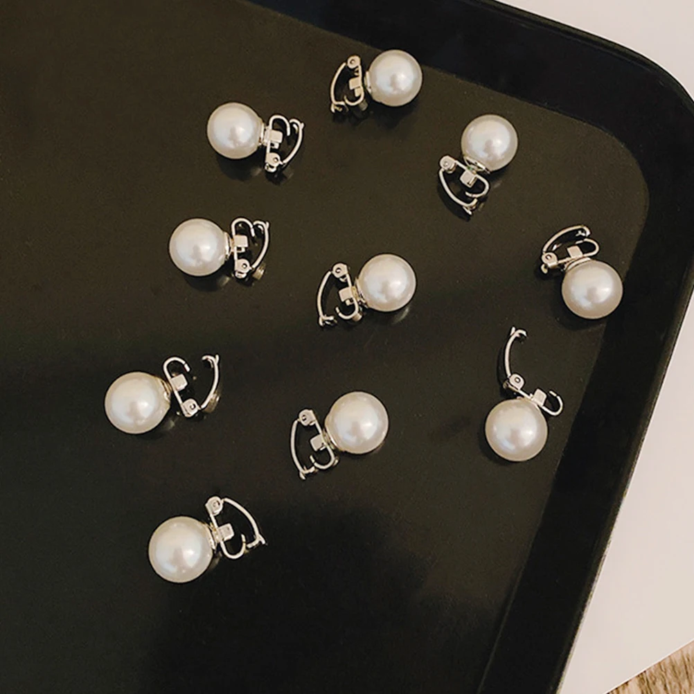 10 Stück Perlen-Haarnadel-Kugel-Clip, Hochglanz-Perle, sicherer Griff, seitlicher Clip, rot, weiß, künstliche Tropfen-Metallperlen, Ohrringe, Haar-Accessoires
