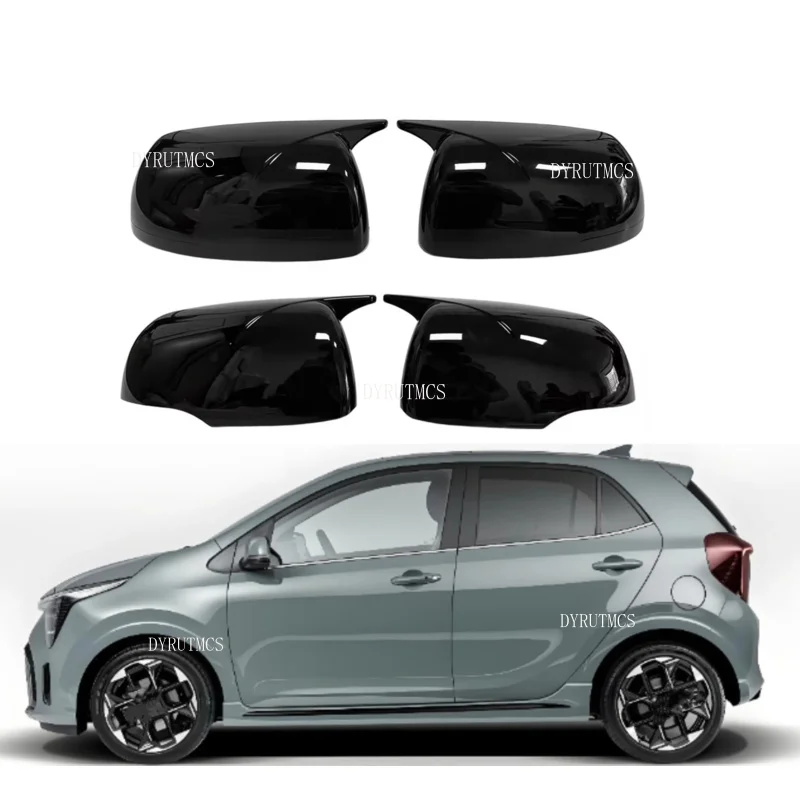 

Fit For Kia Picanto 2012-2025 Car Rearview Side Mirror Cover Wing Cap Sticker Exterior Door Case Trim Carbon Fiber