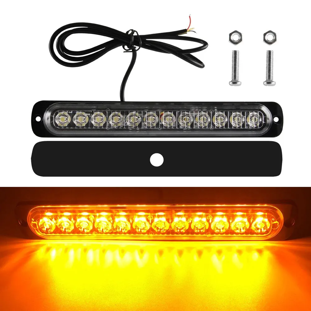 

1PCS yellow Flashing Light 12/24V Truck Side Marker Light led clearance lamp Trailer tail light Car Strobe Grille emergency lamp