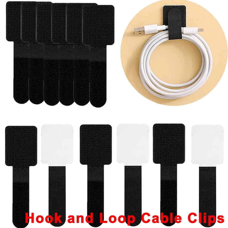 5/10/20Pcs Hook and Loop Cable Ties Strong Self Adhesive Cable Straps Hook Loop Cord Organizer Wire Ties for Office Home Kitchen