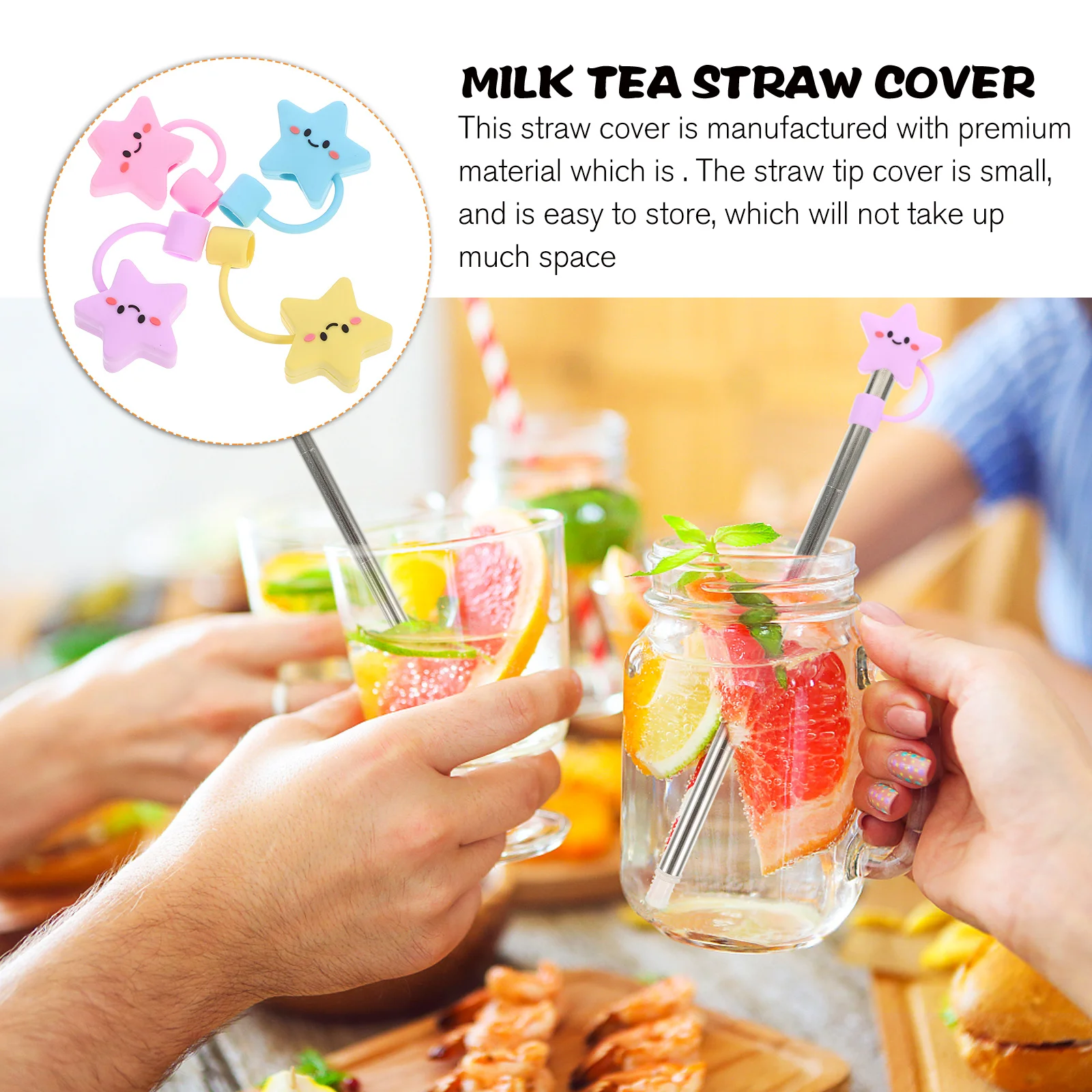 

4 Pcs Straw Cap Cover Topper Strawcoverscap Caps for Tumblers Silicone Stoppers Straws