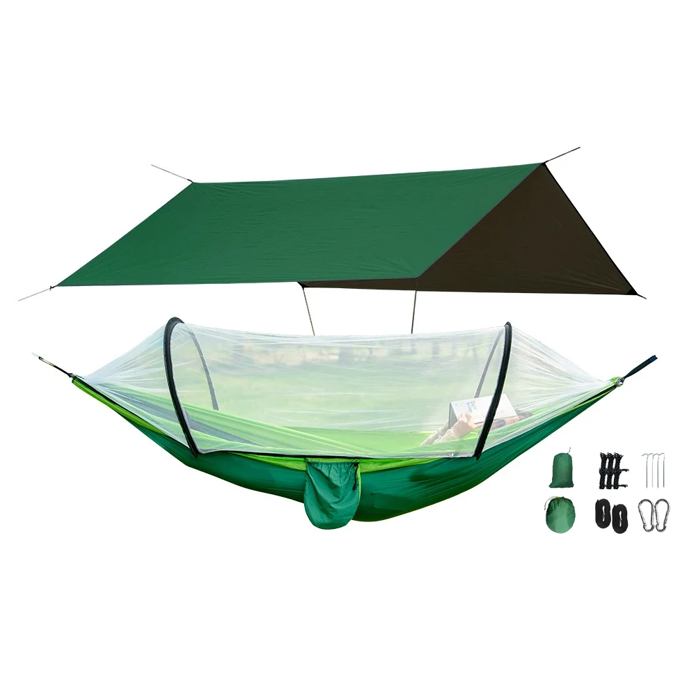 

Custom Mosquito Resistant Net 260X140CM Outdoor Heavy Duty Camping Ultralight Hiking Hammock with Canopy