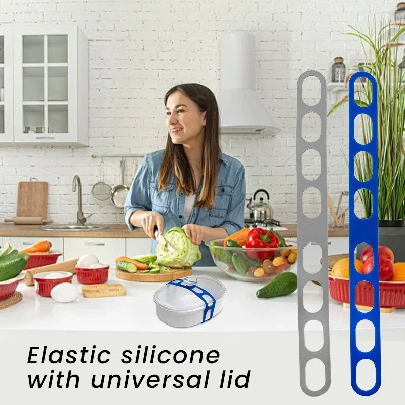 

Universal Lid Fixing Strap Reusable Universal Lid Securing Strap Adjustable Silicone Elastic Crock Pot Lid Strap Splash-Proof
