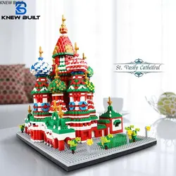 KNEW BUILT Cathedral Construction Set for Adults Russian Red Square Architectural Kit Toys Micro Mini Building Block Bricks Gift