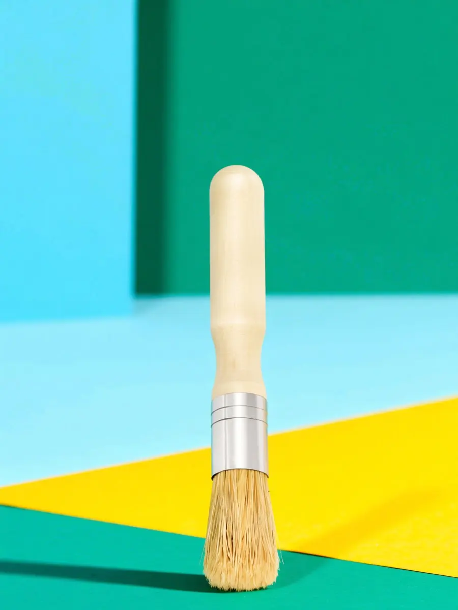 Round Stencil Brush Natural Bristles Wood Handle Painting Tool for Oil Watercolor Acrylic Art Crafts DIY