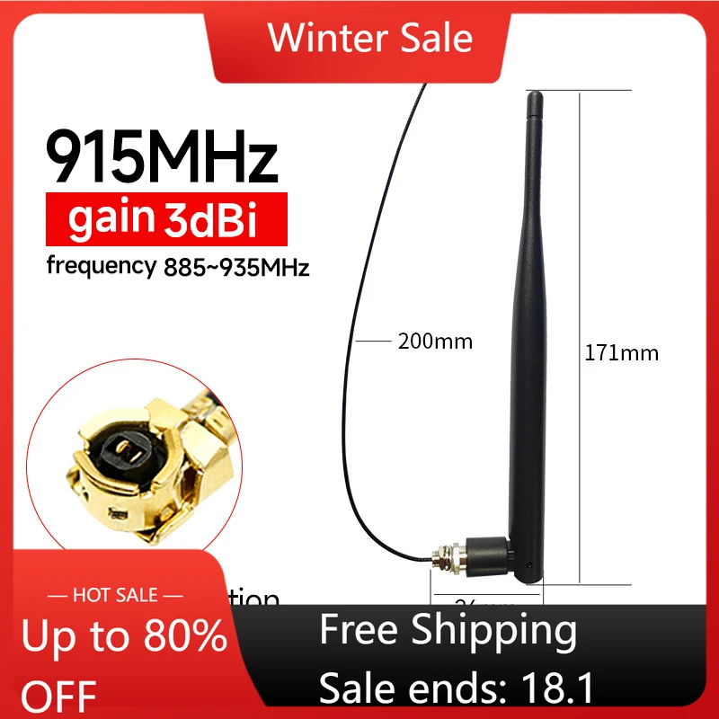 

Всенаправленная Wi-Fi антенна 3 дБи, 433 МГц, 2 шт./лот, с высоким коэффициентом усиления, SMA Male TX433-JZ-10, 433 МГц, fm-радио