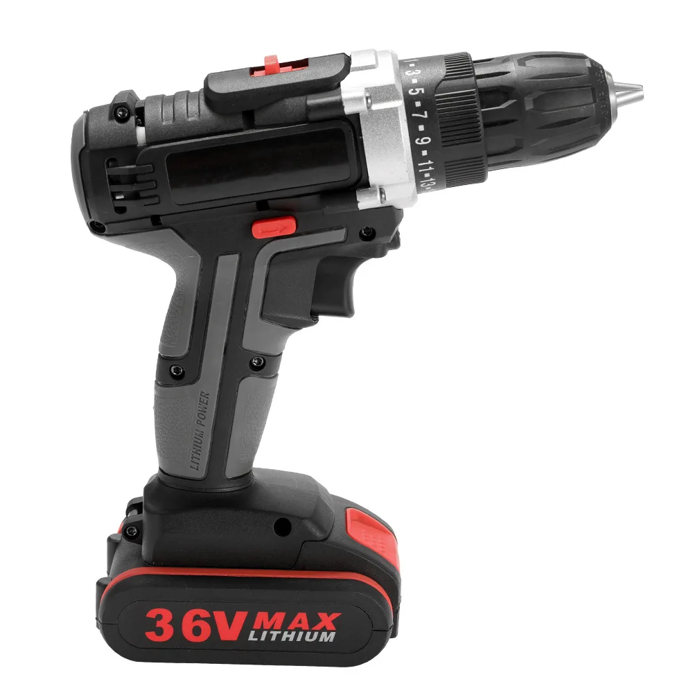 36VF Electric Impact Drill 2 in 1 Electric Cordless Lithium-Ion Battery Mini Electric Power Screwdriver 2 Speed Power Tools