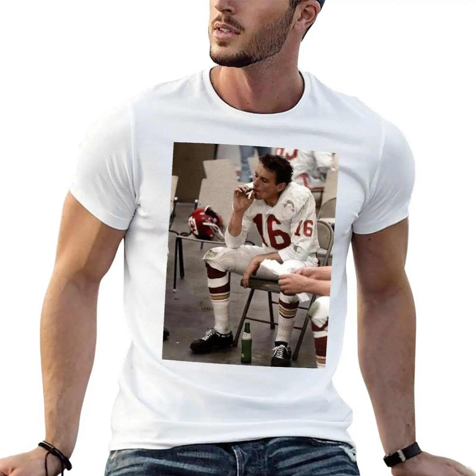 

/len dawson! smoking Poster T-Shirt anime t shirts for man cotton t shirts man 100% funny t shirts dark humor T-Shirt