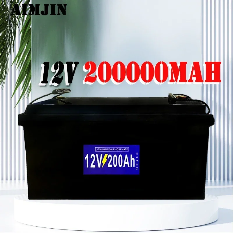 2024 NEW 12V LiFePO4 Battery 200AH Built-in BMS Lithium Iron Phosphate Cell for Golf Cart Outdoor Camping Solar Storage