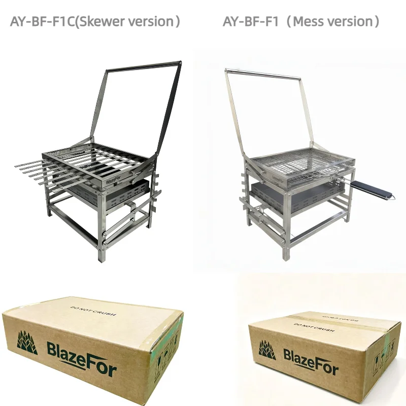 Stainless Steel Adjustable Height Outdoor BBQ Grill Desktop Charcoal Barbecue with Skewer Cooking Parrilla for Garden Use