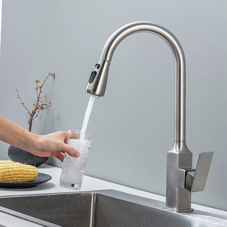 New Arrival Smart Touch on  Kitchen Sink Mixer Faucets with Pull Down Sprayer  Black Sensor Touch on Kitchen Water Faucet