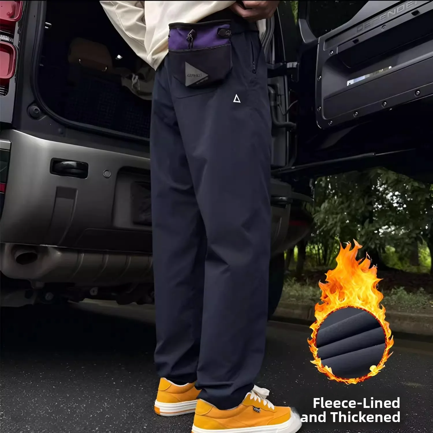 

Men's Casual Pants Fce Lined Waterproof Hiking Mountain Climbing Trousers Cone e Label Outdoor Workwear Polyester F...