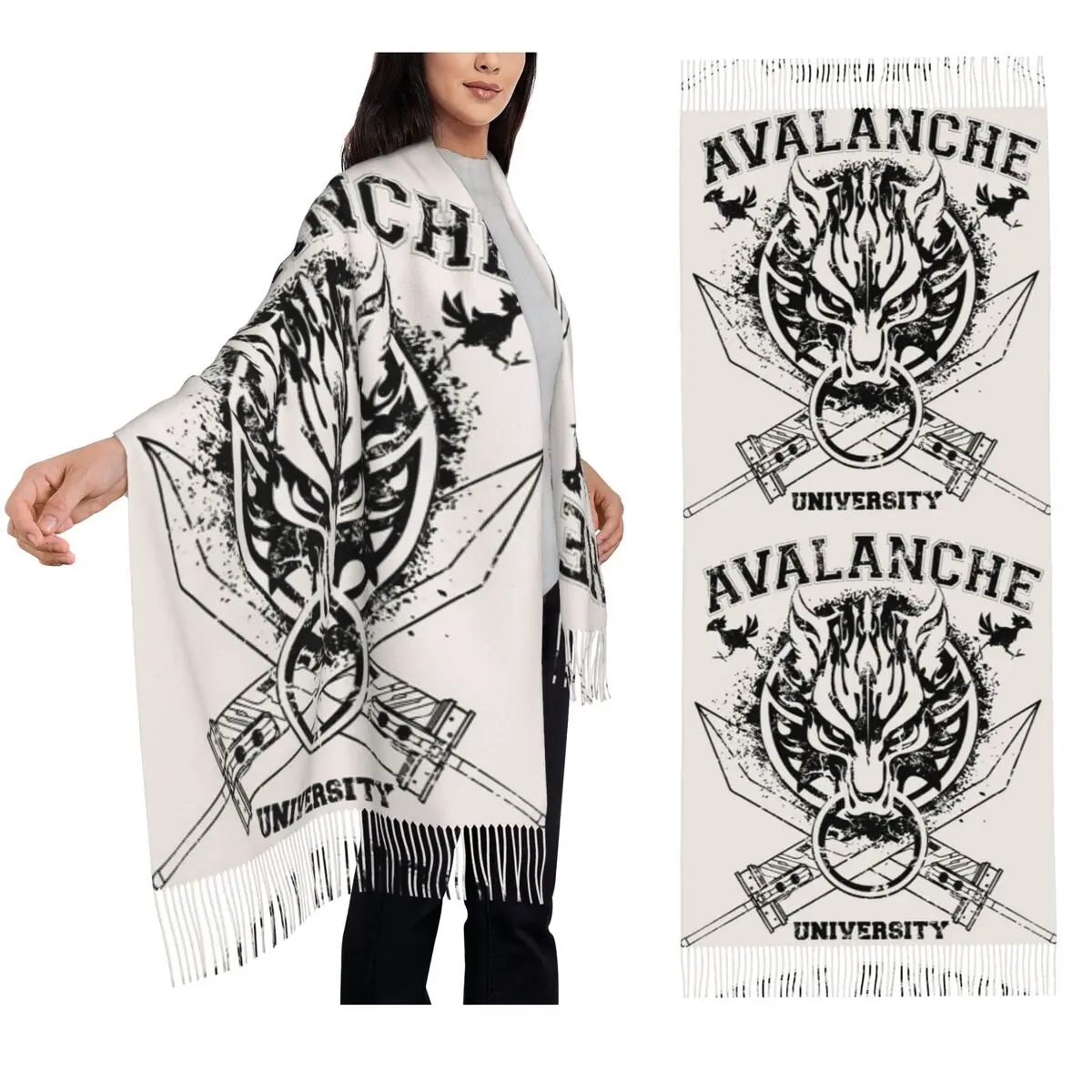

Шарф FVII Avalan Che University, шарфы с кисточками, женские мягкие теплые шали и накидки, длинная осенне-зимняя шаль