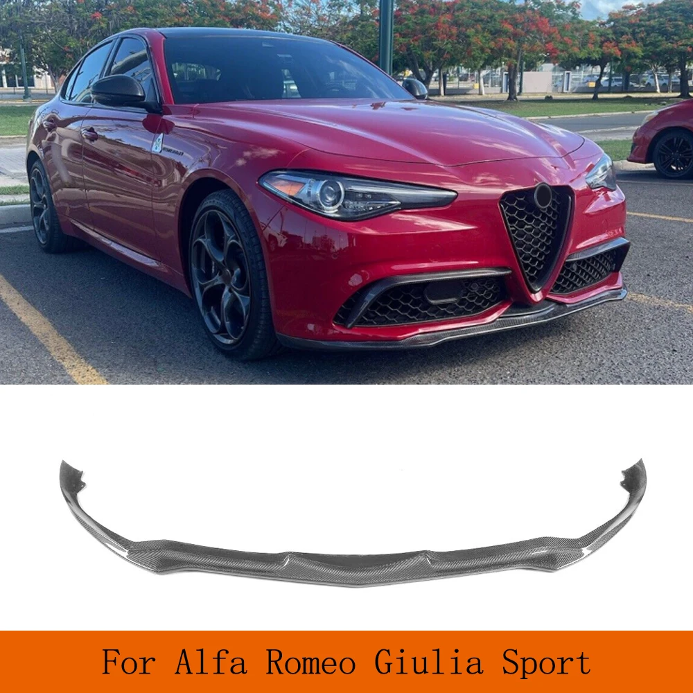 

Car Racing Front Bumper Lip for Alfa Romeo Giulia Sport Sedan 4 Door 2016-2018 Carbon Fiber /FRP Black Primer Car Accessories