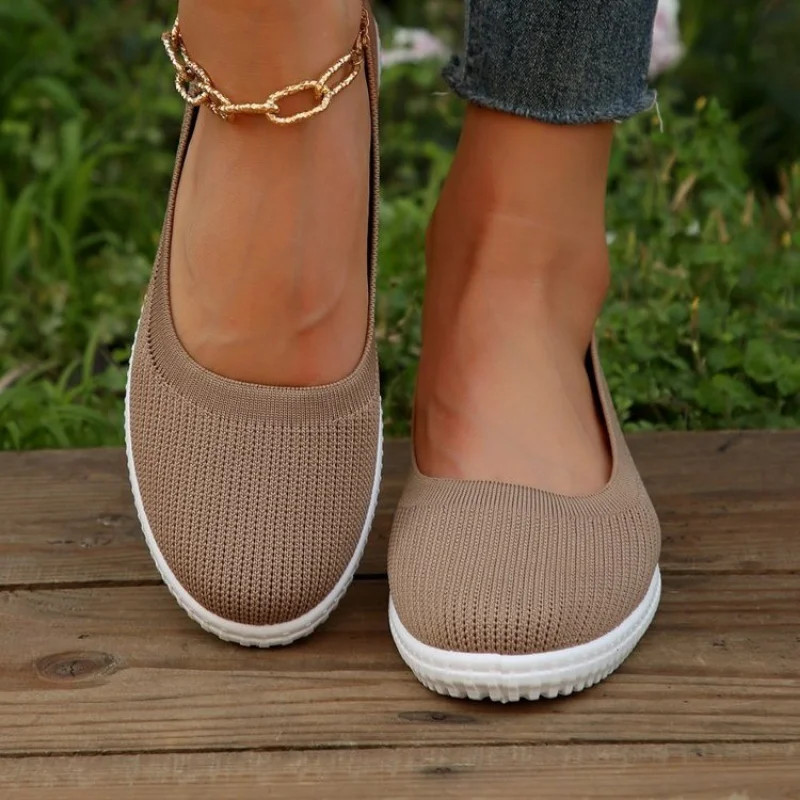 Shoes for Women 2023 Shallow Mouth Women\'s Vulcanize Shoes New Solid Women\'s Casual Shoeshot Sale Round Head Mesh Sneakers
