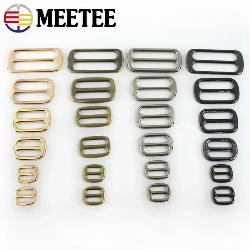 

Meetee 10Pcs 12-50mm Metal Belt Buckles Bag Strap Slider Tri-Glide Webbing Adjuster Buckle DIY Backpack Hook Clasp Accessories