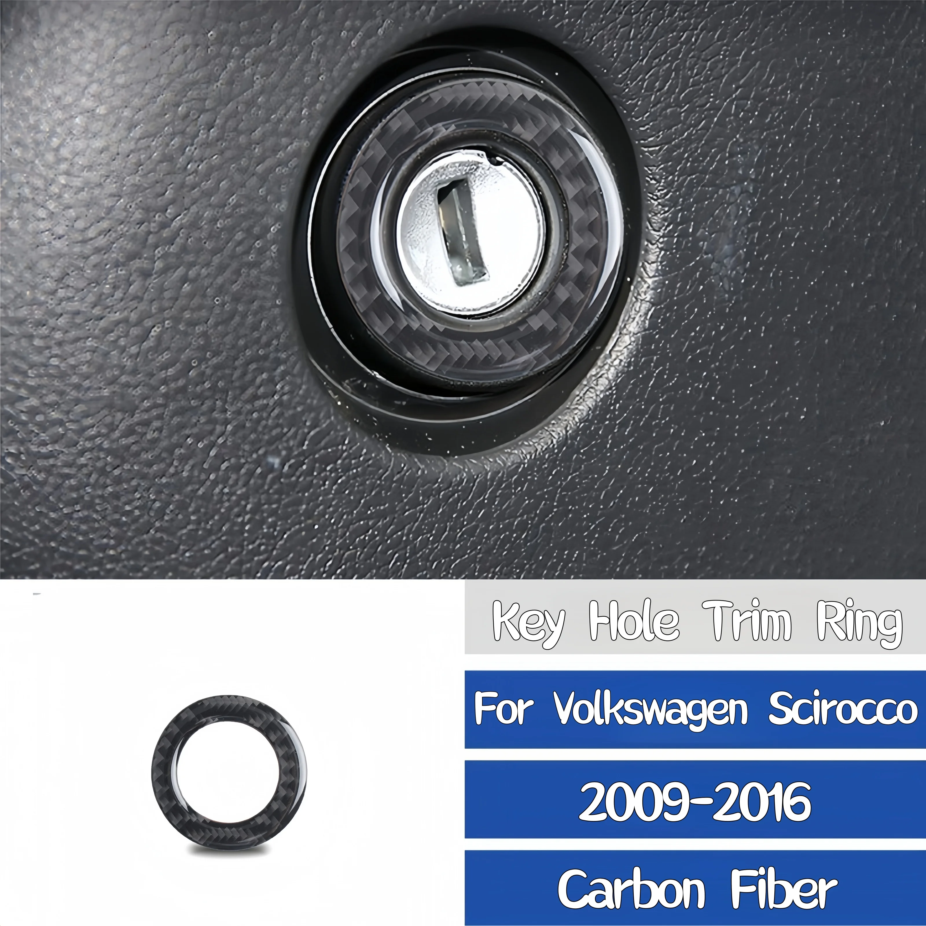 Декоративное кольцо для ключевого замка из углеродного волокна для Volkswagen Scirocco 2009-2016
