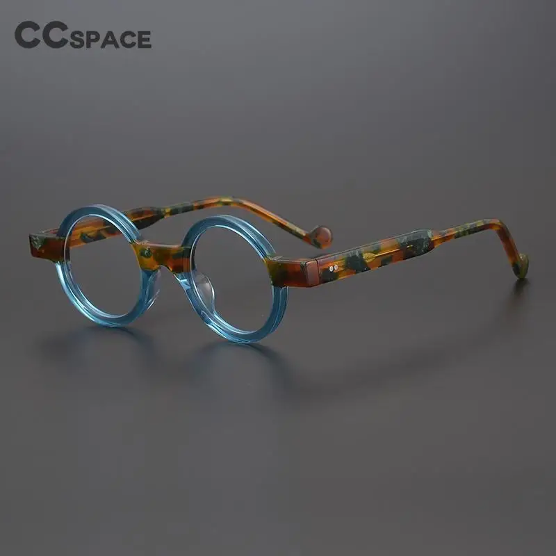 55104 Vintage Round Acetate Eyeglasses Frame Men Myopia Prescription Glasses Women Optical Glasses Steampunk Eyewear
