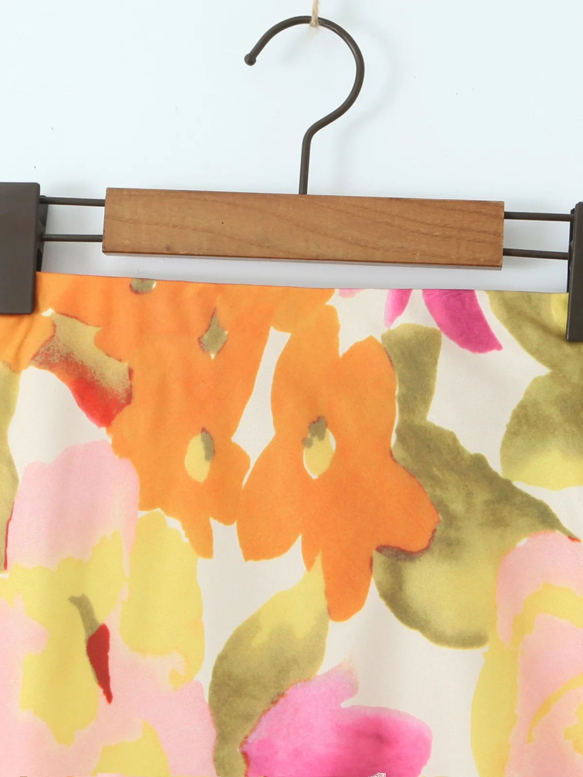 Primavera verão nova cintura alta floral impressão saia feminina a linha saias efeito de emagrecimento rua sle poliéster elastano