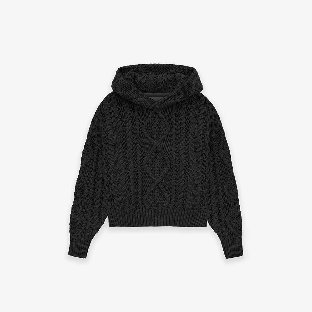 New Arrive 9th Collection High Quality Knit Hoodie Coarse Woolen Jacquard Hooded Sweatshirt Men Women Fashion Streetwear Hoodies