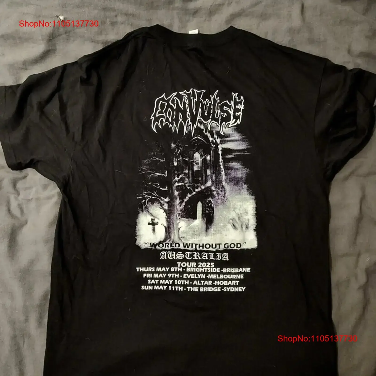 

Convulse 2025 Australian tour shirt vintage Washed Stretched Breathable Comfortable Versatile homme fashion Slightly streetwear